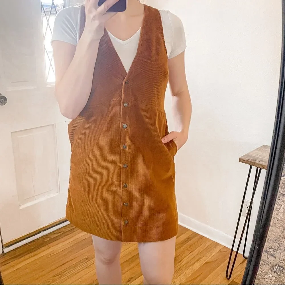 Free People Rolling Thunder Corduroy Mini Dress